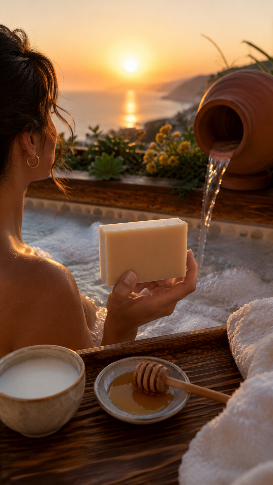 Milk with Honey Soap lifestyle image