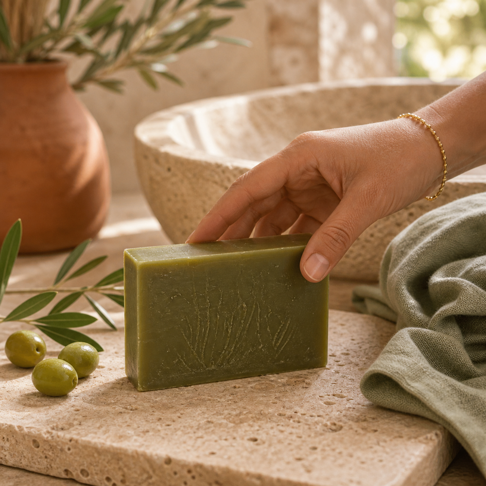Olive Oil (Green) Soap lifestyle image