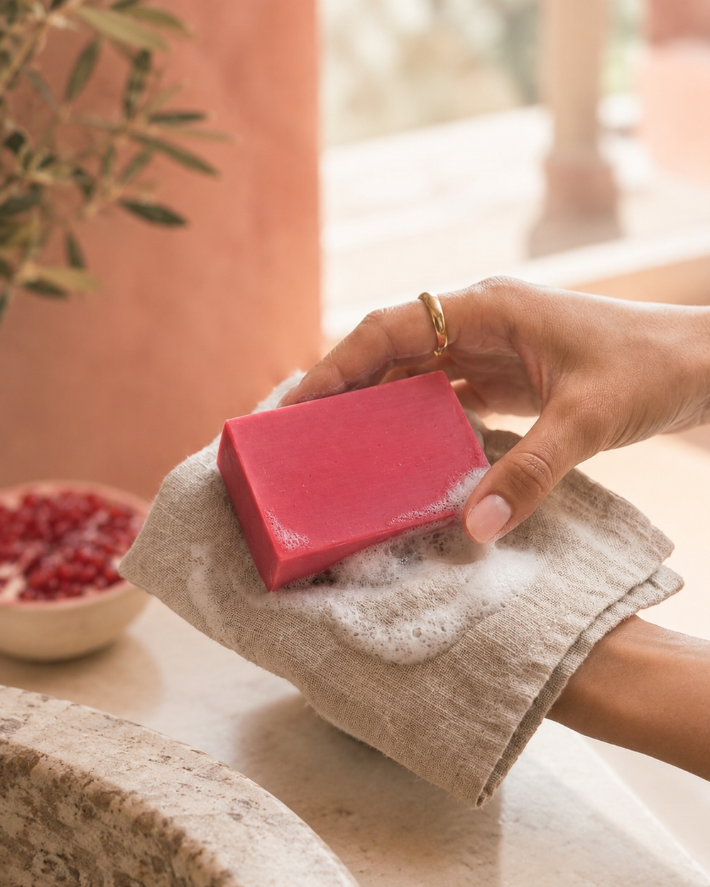 Pomegranate Soap lifestyle image